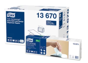 Tork Xpressnap Extra Soft Leaf Design White Napkin N4 C/8 – 13670