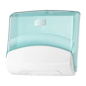Tork Folded Wiper/Cloth Dispenser W4 White/Turquoise – 654000